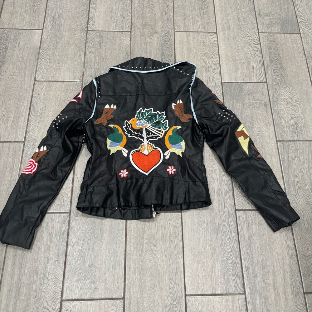 RIVA Embellished Moto Jacket Size Medium - Picture 6 of 6